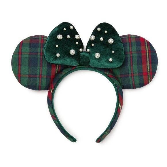 Disney Accessories - Disney Parks Minnie Mouse Holiday Plaid Ears Headband for Adults 2025 New